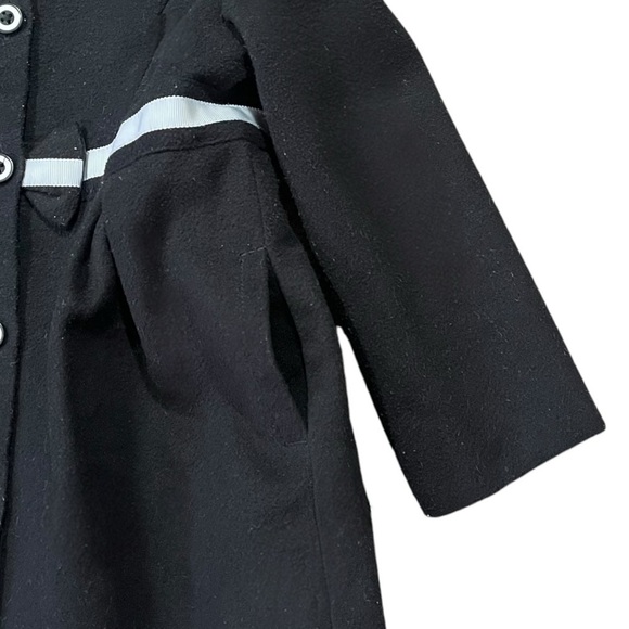 Olivia for Gymboree Black Peacoat with White Bow Accent sz 4 - Picture 6 of 8